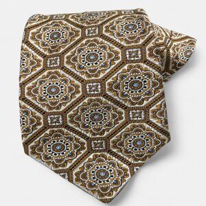 Jos. A. Bank Signature Collection Silk Silver Brown Tie Italy Textured Geometric